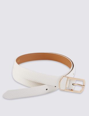 Faux Leather Inlay Buckle Hip Belt
